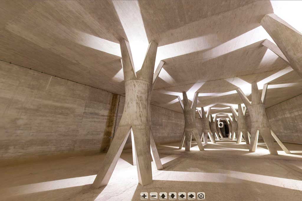 Visita virtual de la Sala de les columnes de la Presa de Susqueda (La Selva)