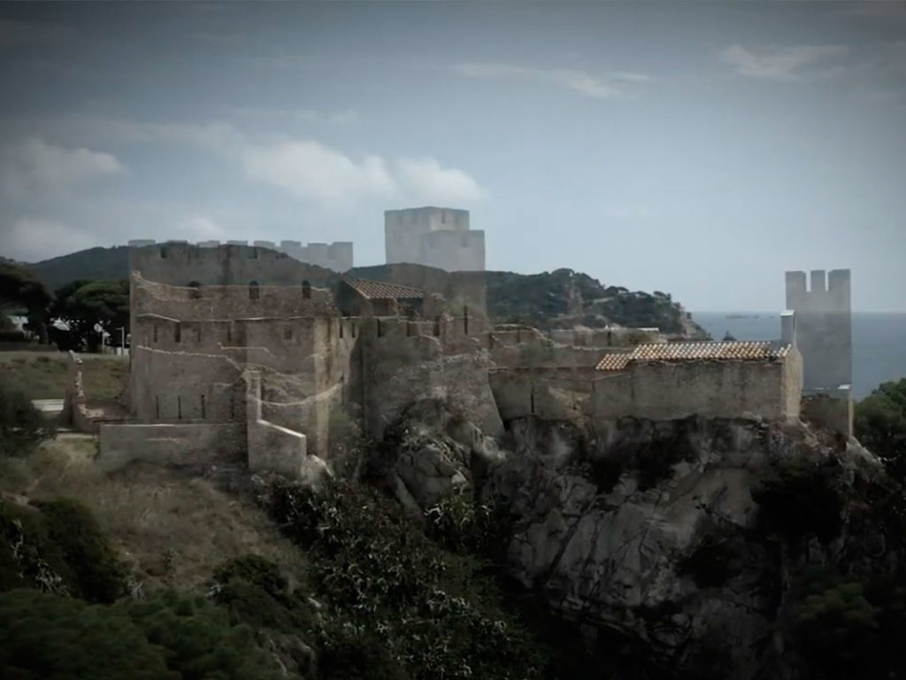 Recreació en format 3D del castell de Sant Esteve de Palamós